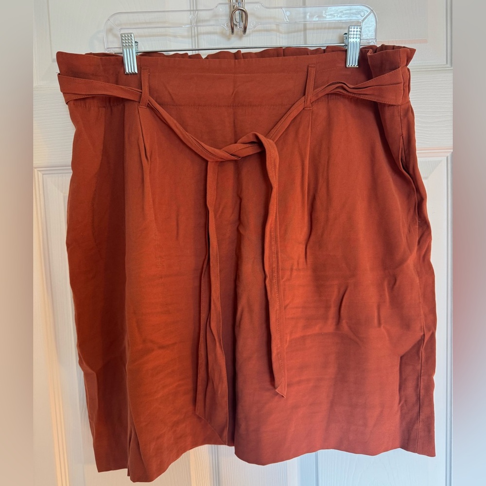 Bar III Terracotta Skirt with Waist Tie